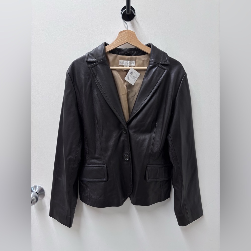 Vintage Women’s Casual Corner Chocolate Brown Leather Jacket